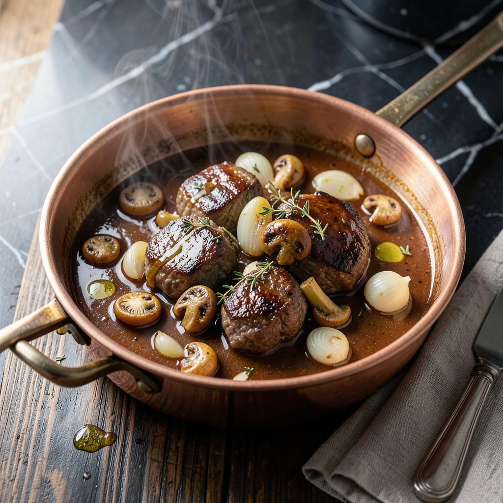 Visual representation of Beef Marsala Sauce Recipe: Rich Wine Infused Depth for Pasta