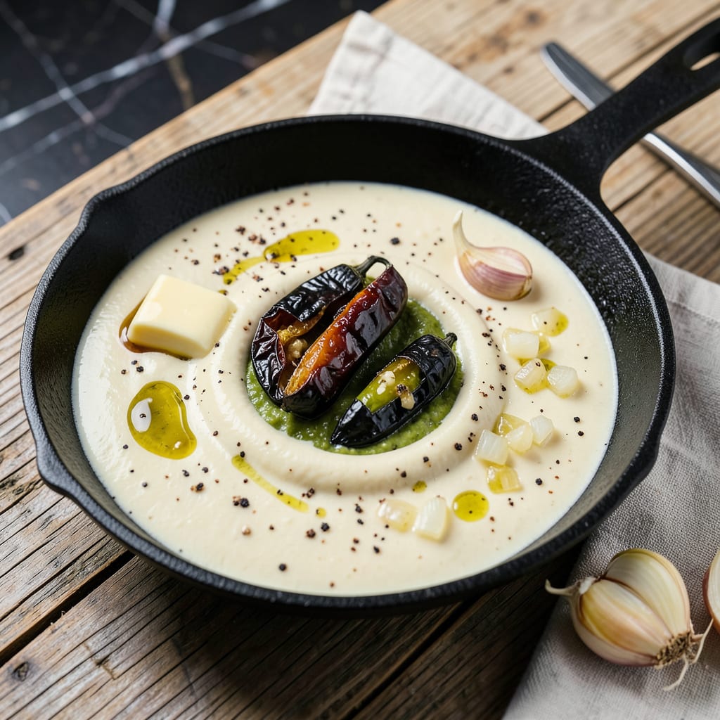 Complete beef o bradys poblano sauce recipe overview image