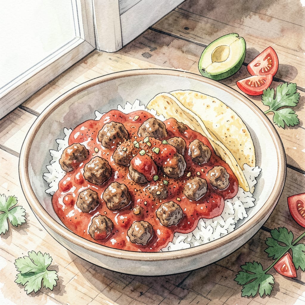 Visual representation of beef taco sauce recipe