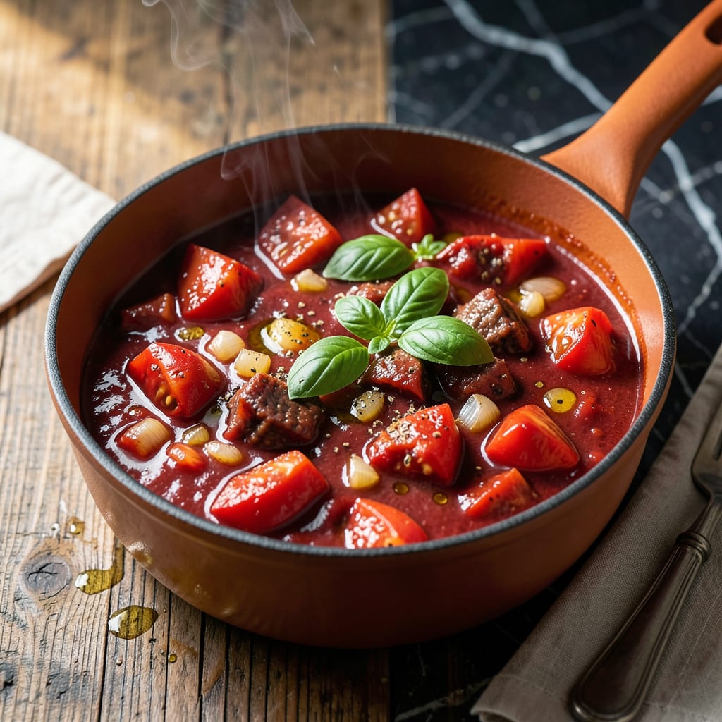 Beefsteak Tomato Sauce Recipe: Rich and Velvety Homemade Base example with annotations
