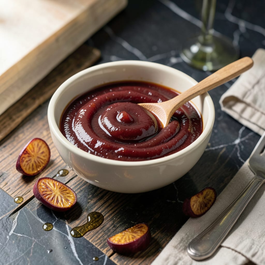 Beet BBQ Sauce Recipe: Smoky Ruby Glaze for Burgers and Ribs example with annotations