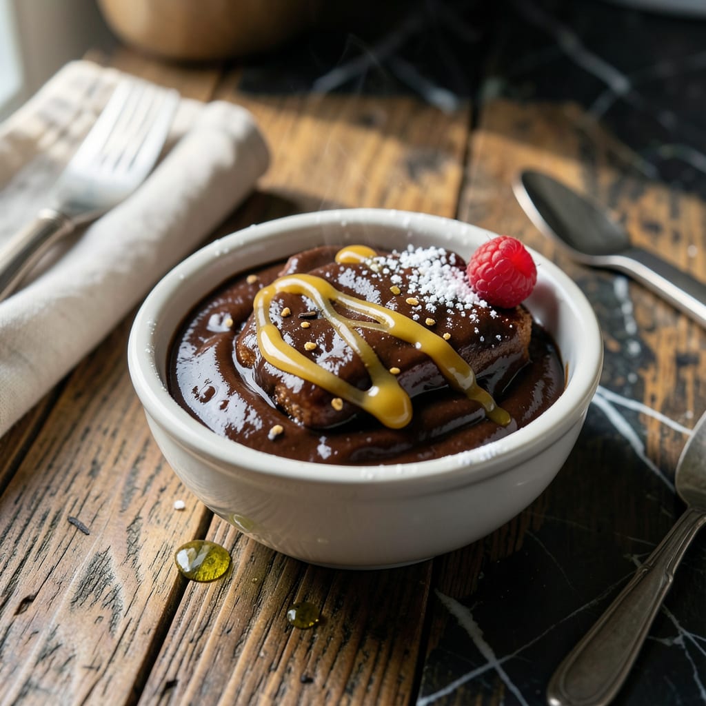 Beignet Dipping Sauce Recipe: Chocolate and Caramel Swirl Delight example with annotations