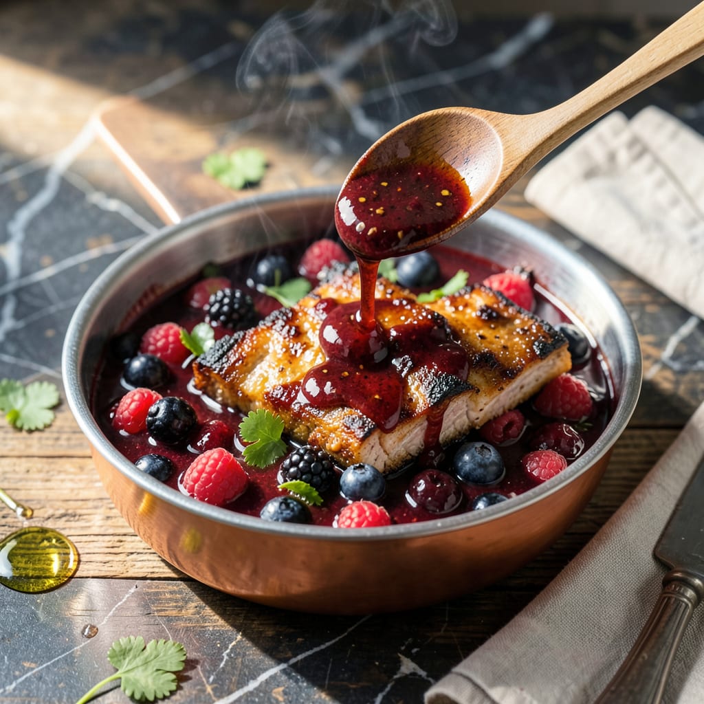 Berry BBQ Sauce Recipe: Sweet and Smoky Fruit Fusion illustration with key details