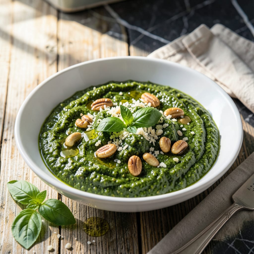 Bertolli Pesto Sauce Recipe: Fresh Basil Blend for Italian Dishes illustration with key details