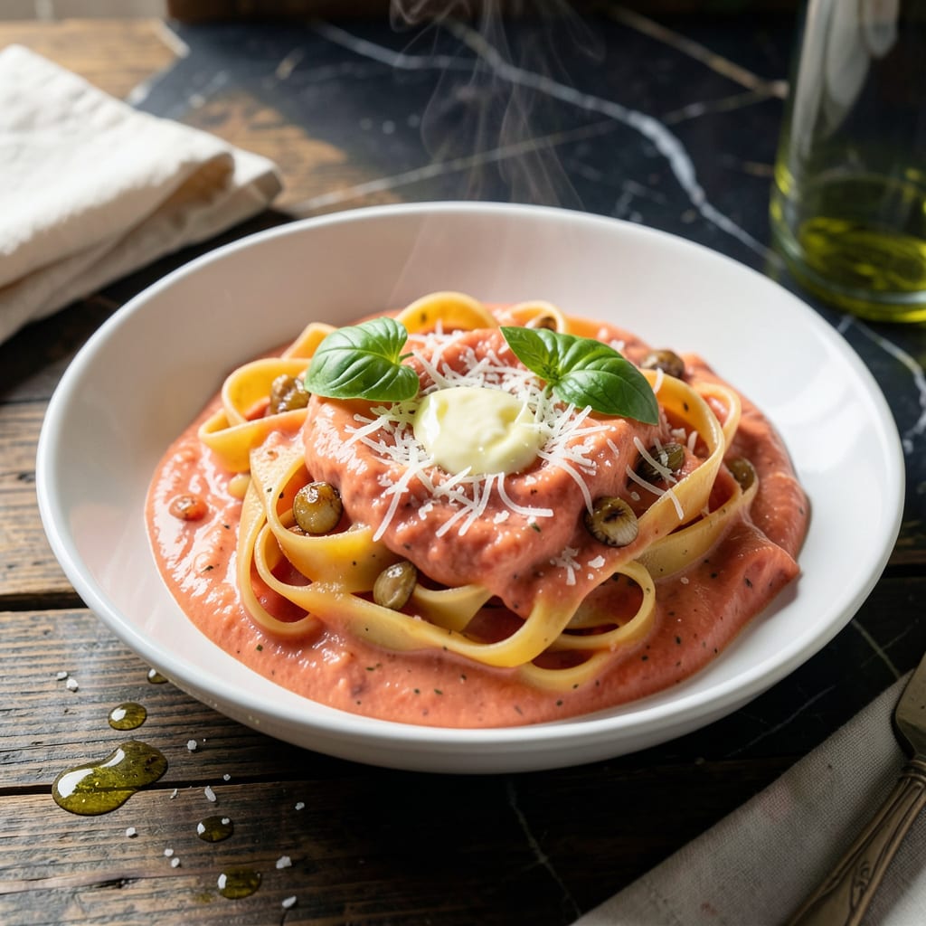 Visual representation of Bertolli Rosa Sauce Recipe: Creamy Tomato and Parmesan Blend