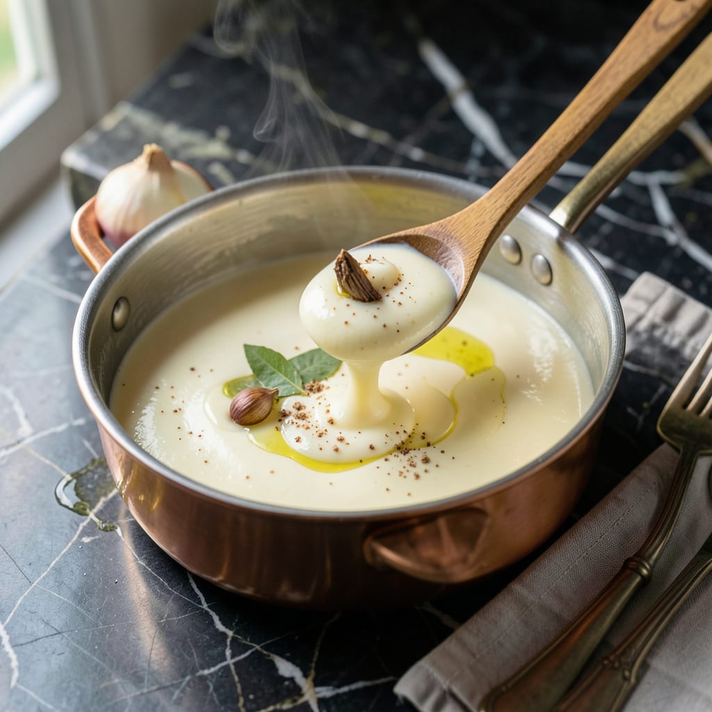 Visual representation of Best Ever Bechamel Sauce Recipe: Silky French Mother Sauce Foundation