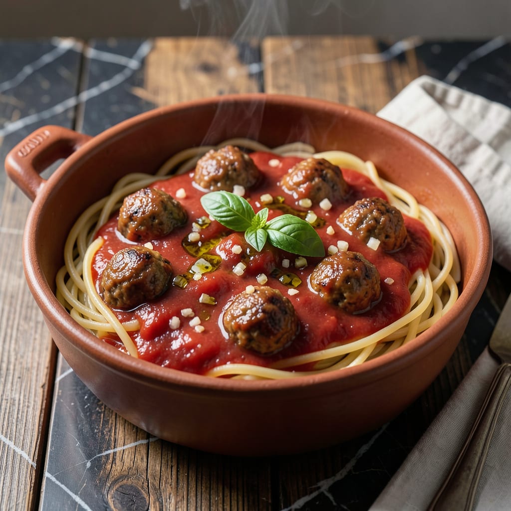 Best Meatball Sauce Recipe Ever: Rich Tomato Basil Depth for Pasta Night example with annotations