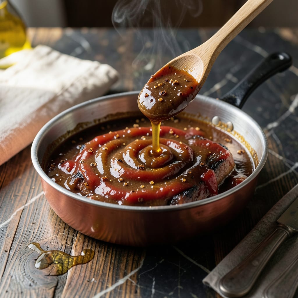 Best Spare Rib Sauce Recipe: Sticky Molasses and Vinegar Balance example with annotations