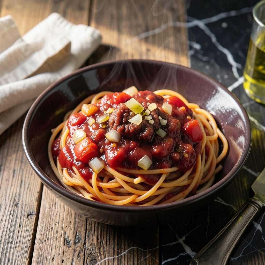 Visual representation of Bevs Spaghetti Sauce Recipe: Rich Tomato Herbs for Classic Pasta