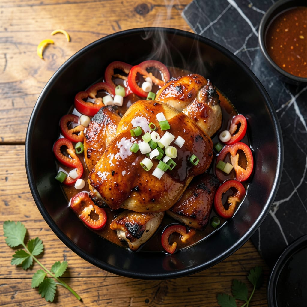 Visual representation of Bibigo Korean BBQ Sauce Chicken Recipe: Sticky Umami Glazed Delight