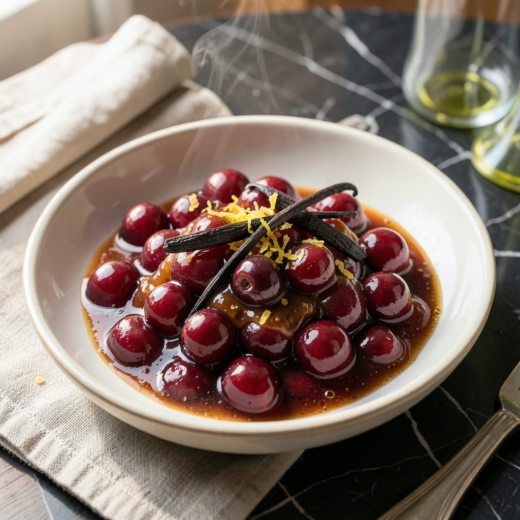 Bing Cherry Sauce Recipe: Tart and Sweet Syrup for Desserts example with annotations