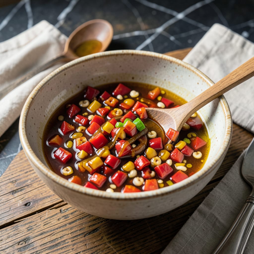 Biquinho Pepper Sauce Recipe: Sweet Heat With Tropical Brightness example with annotations