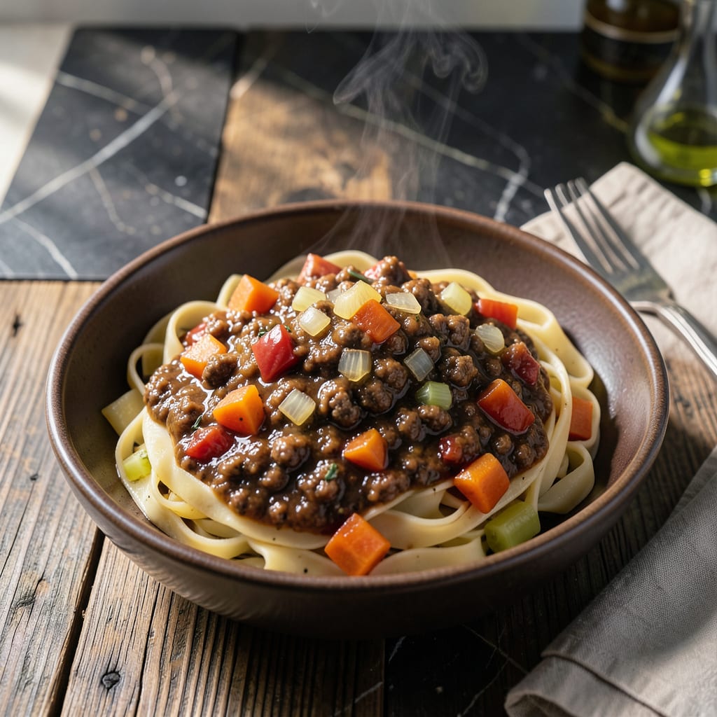 Visual representation of Bison Meat Sauce Recipe: Rich and Hearty Bison Ragù