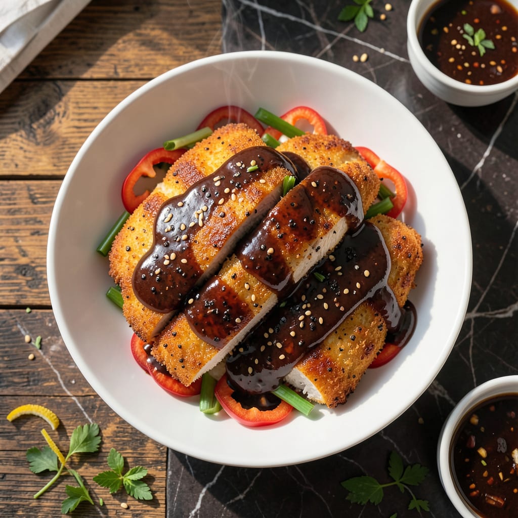 Black Pepper Sauce Recipe for Chicken Chop: Velvety Richness Over Crispy Cutlets detailed visual guide
