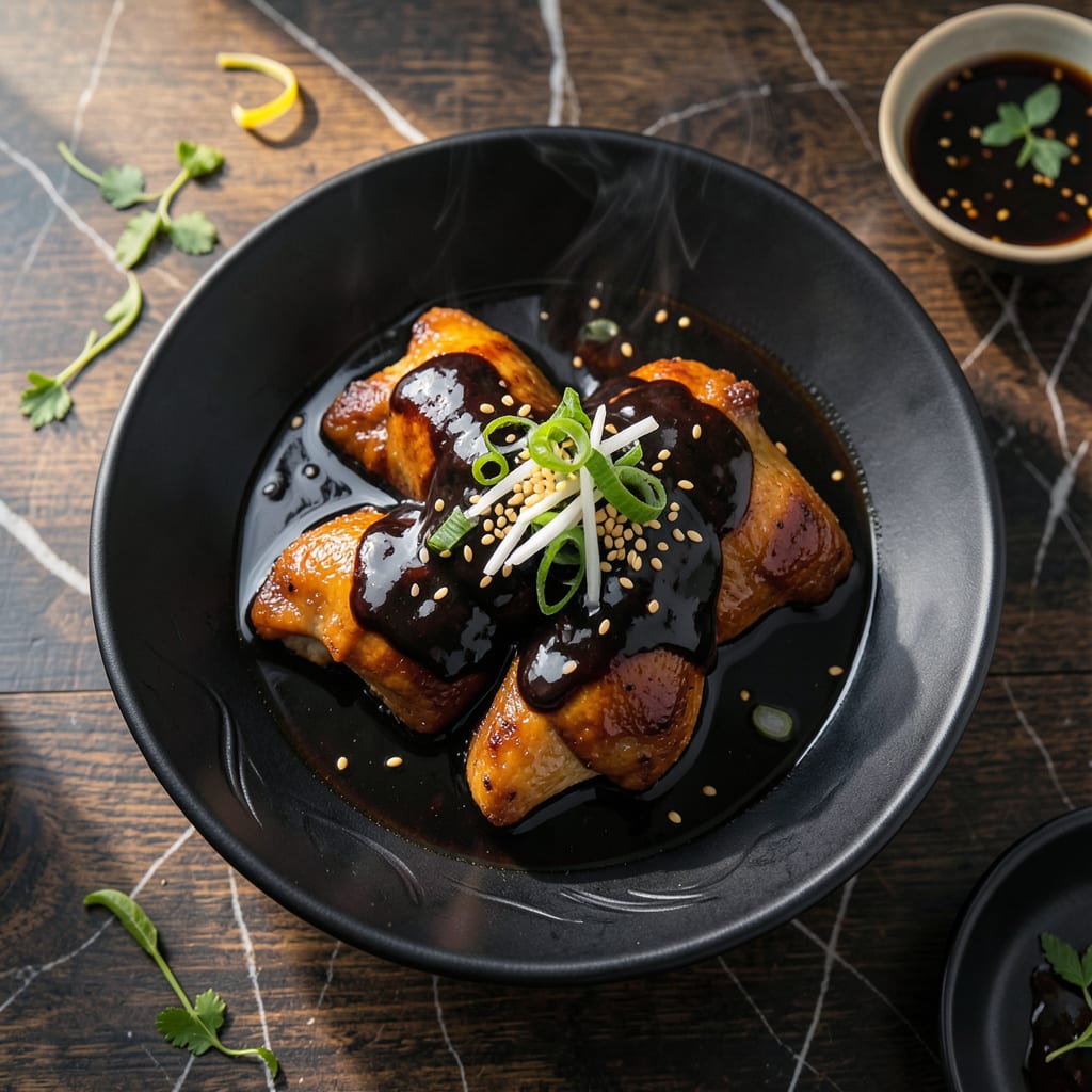 Visual representation of Black Sauce Chicken Recipe: Bold Cantonese Wok Fried Flavor