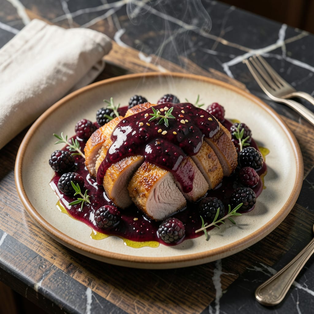 Blackberry Sauce Recipe for Pork: Sweet Tart Glaze for Roasted Cuts example with annotations