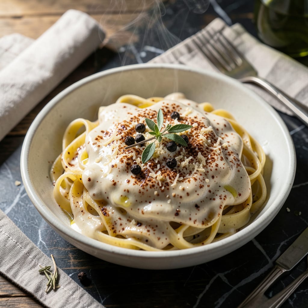 Visual representation of Blackened Alfredo Sauce Recipe: Smoky Depth for Pasta Night