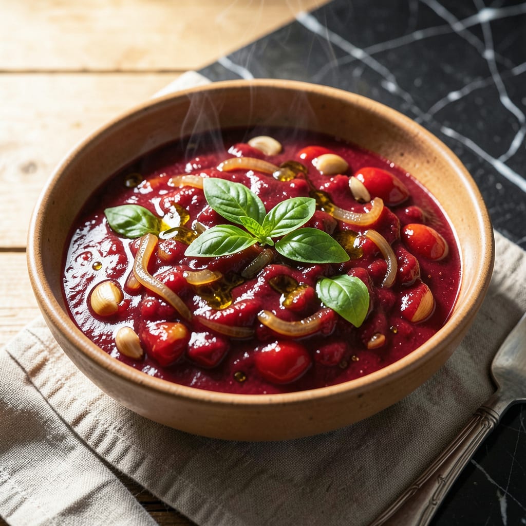 Visual representation of Blender Spaghetti Sauce Recipe: Smooth and Rustic Tomato Base