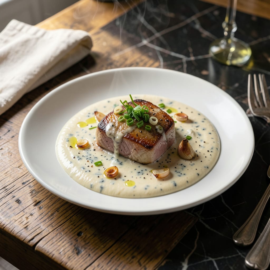 Bleu Blanc Sauce Recipe: Creamy French Inspired Drizzle example with annotations
