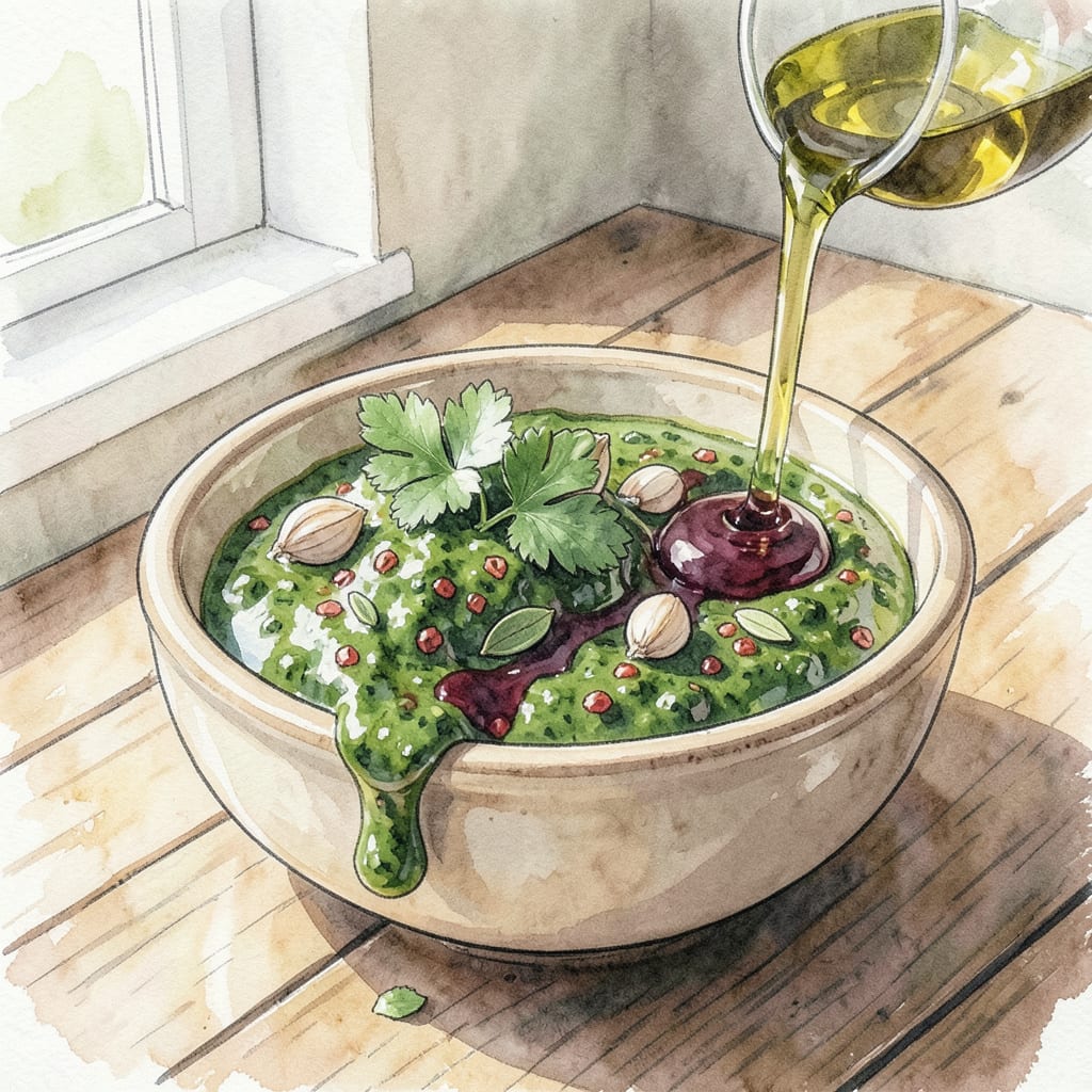Complete bobby flay chimichurri sauce recipe overview image