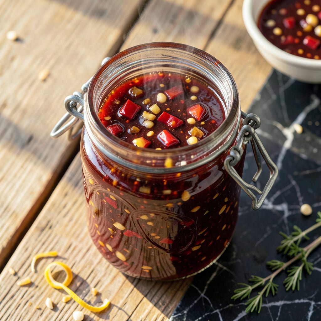 Bottled Chili Sauce Recipe: Homemade Tangy Heat for Your Pantry illustration with key details