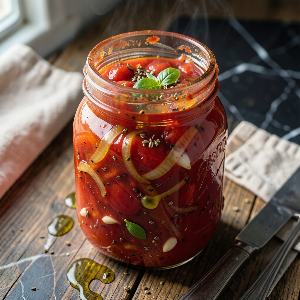 Visual representation of Bottled Tomato Sauce Recipe: Preserve Garden Freshness All Year