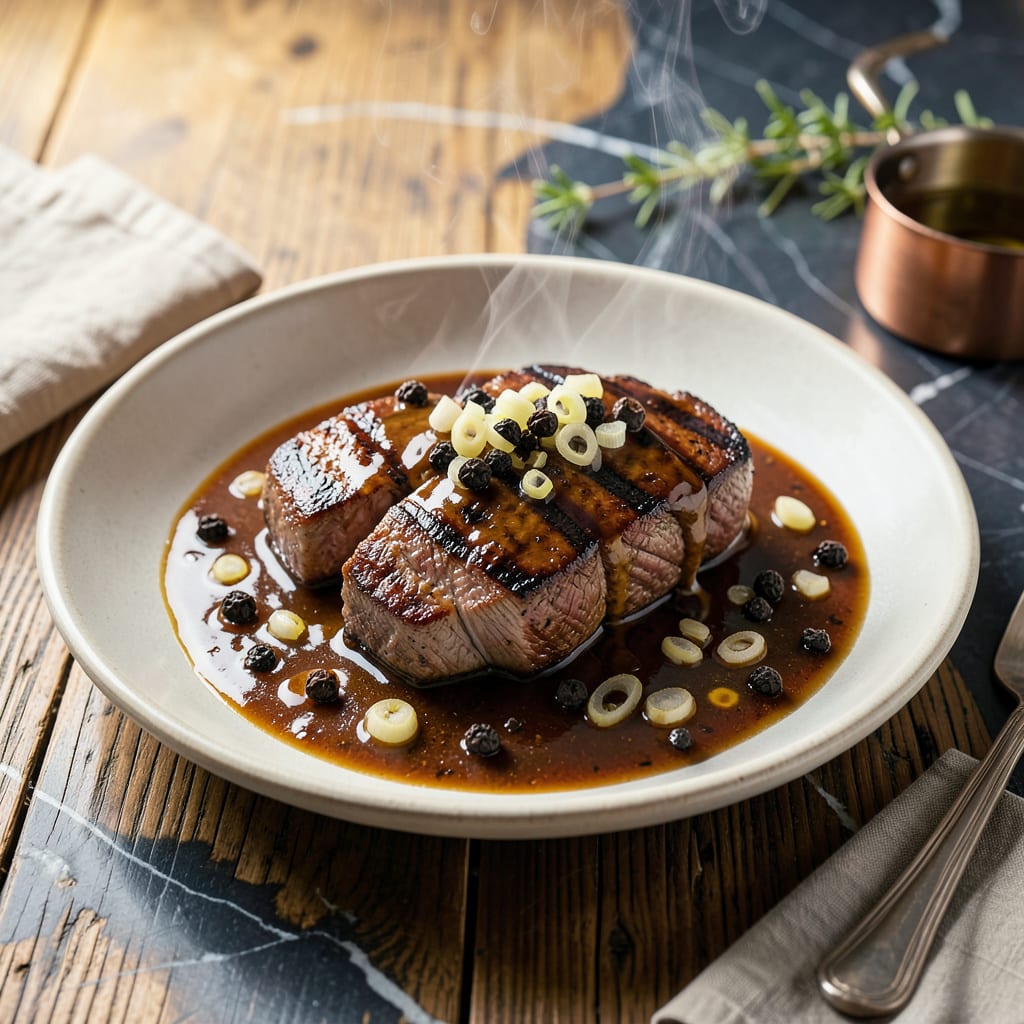 Bourbon Peppercorn Sauce Recipe: Rich Whiskey Infused Depth example with annotations