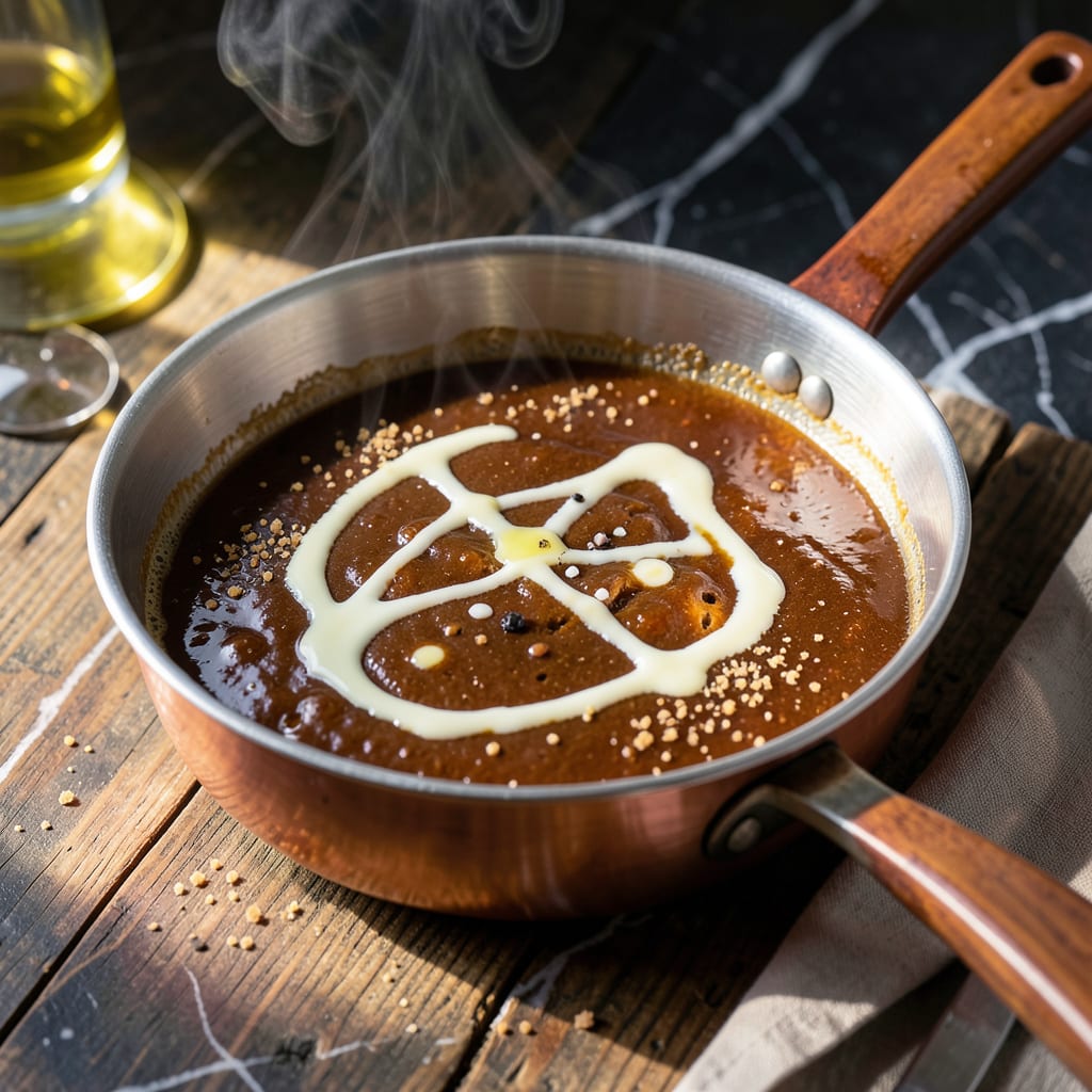 Visual representation of Bourbon Sauce Recipe for Cake: Rich Boozy Drizzle for Desserts