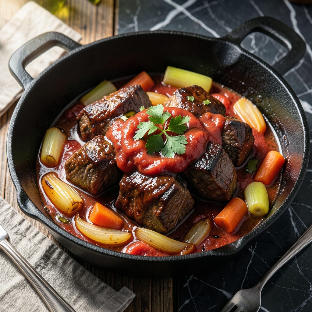 Braised Beef Sauce Recipe: Rich and Savory Depth for Pasta example with annotations