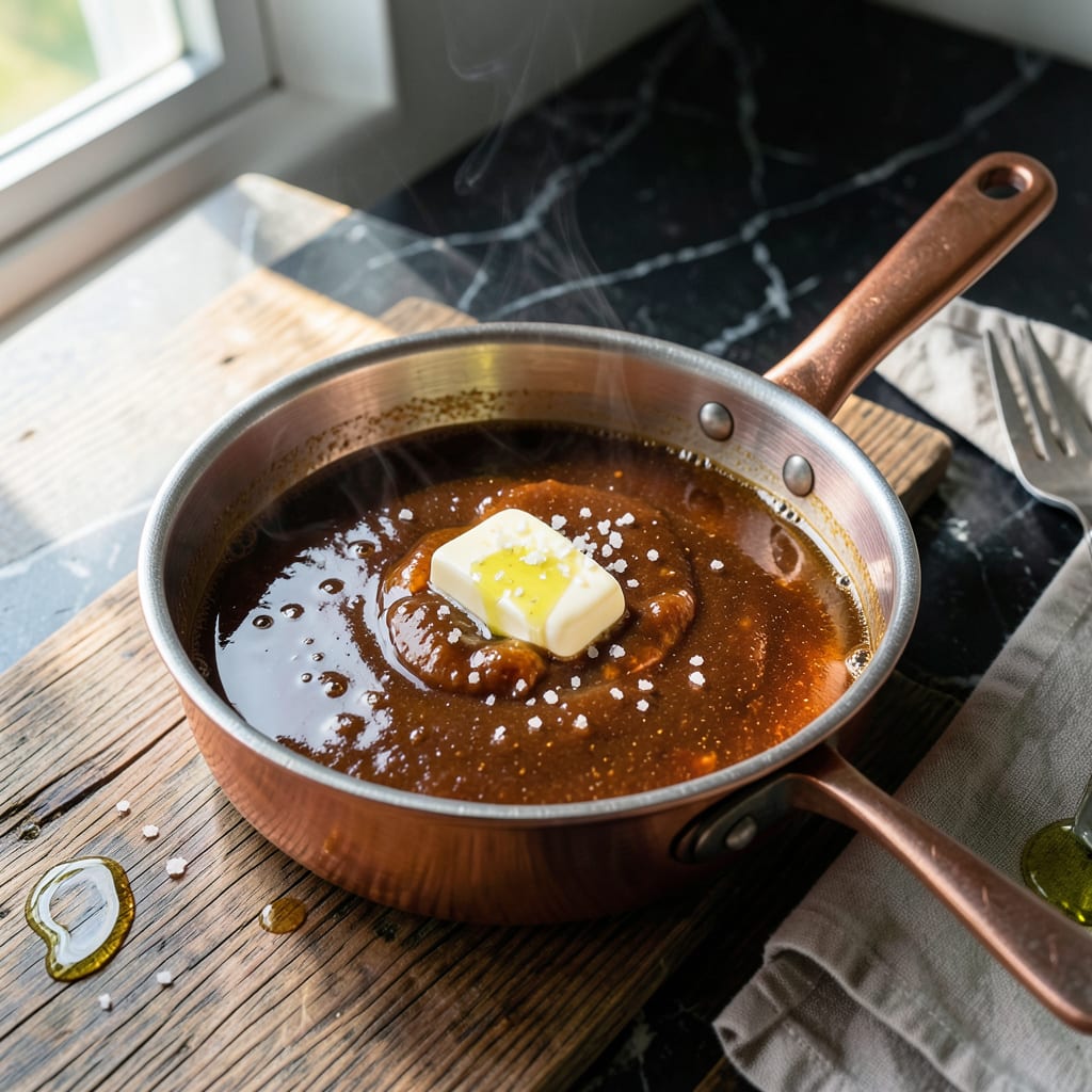 Brandy Caramel Sauce Recipe: Rich Boozy Depth for Desserts example with annotations