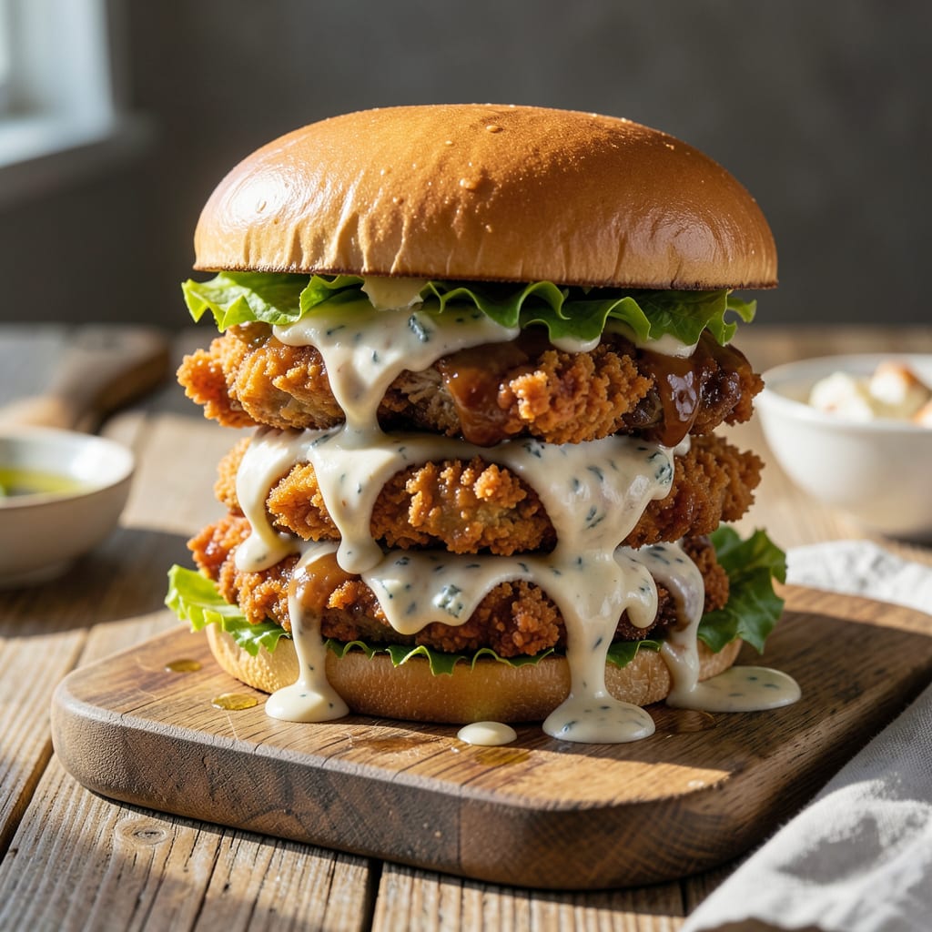 Buffalo Chicken Sandwich Sauce Recipe: Tangy Blue Cheese Emulsion illustration with key details