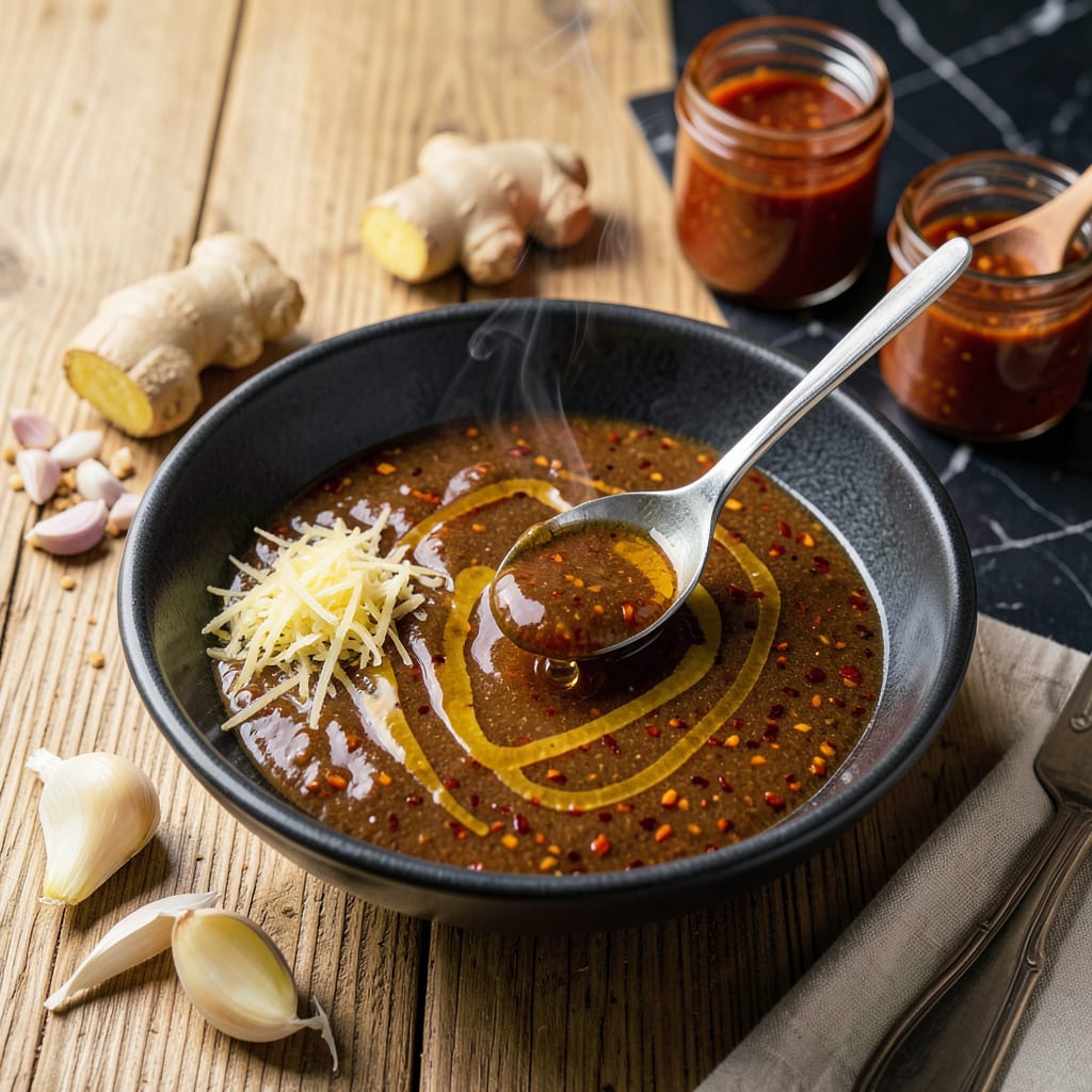 Visual representation of bww asian zing sauce recipe
