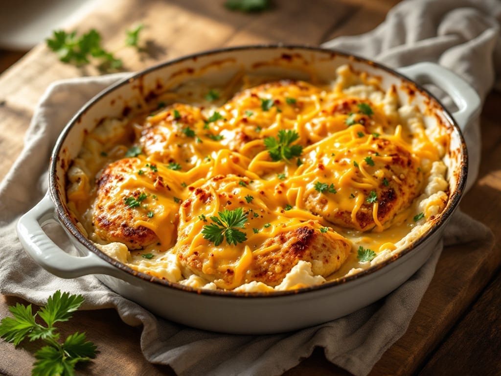 Grandma's Chicken Bake Recipe: Crispy Top, Creamy Cheese Magic