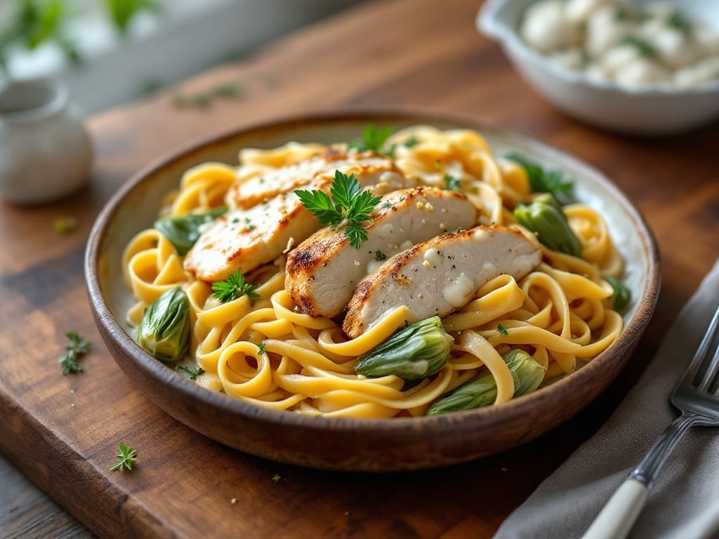 Chicken Pasta With Artichoke Hearts Recipe: Bright, Herby Pasta With Juicy Chicken and Tangy Bites