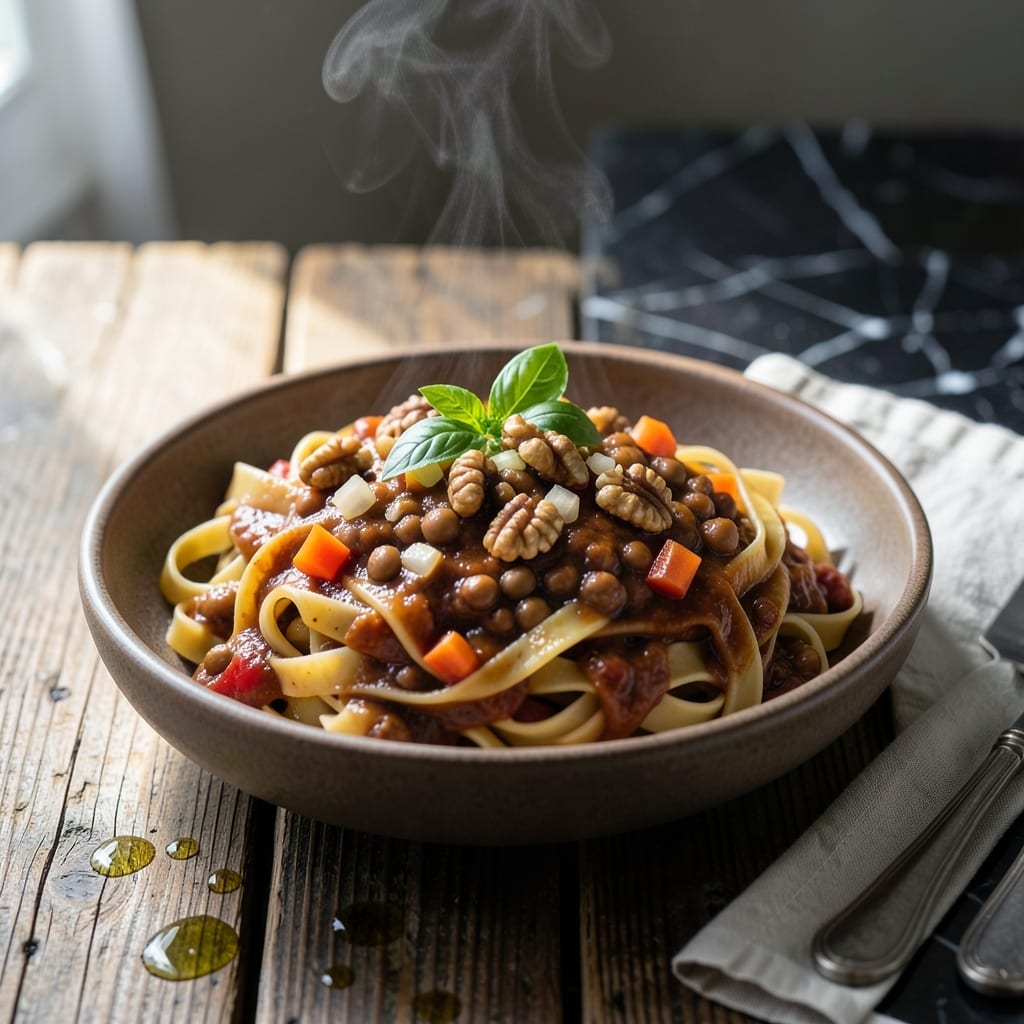 Vegan Meat Sauce Recipe: Hearty Lentil and Walnut Bolognese