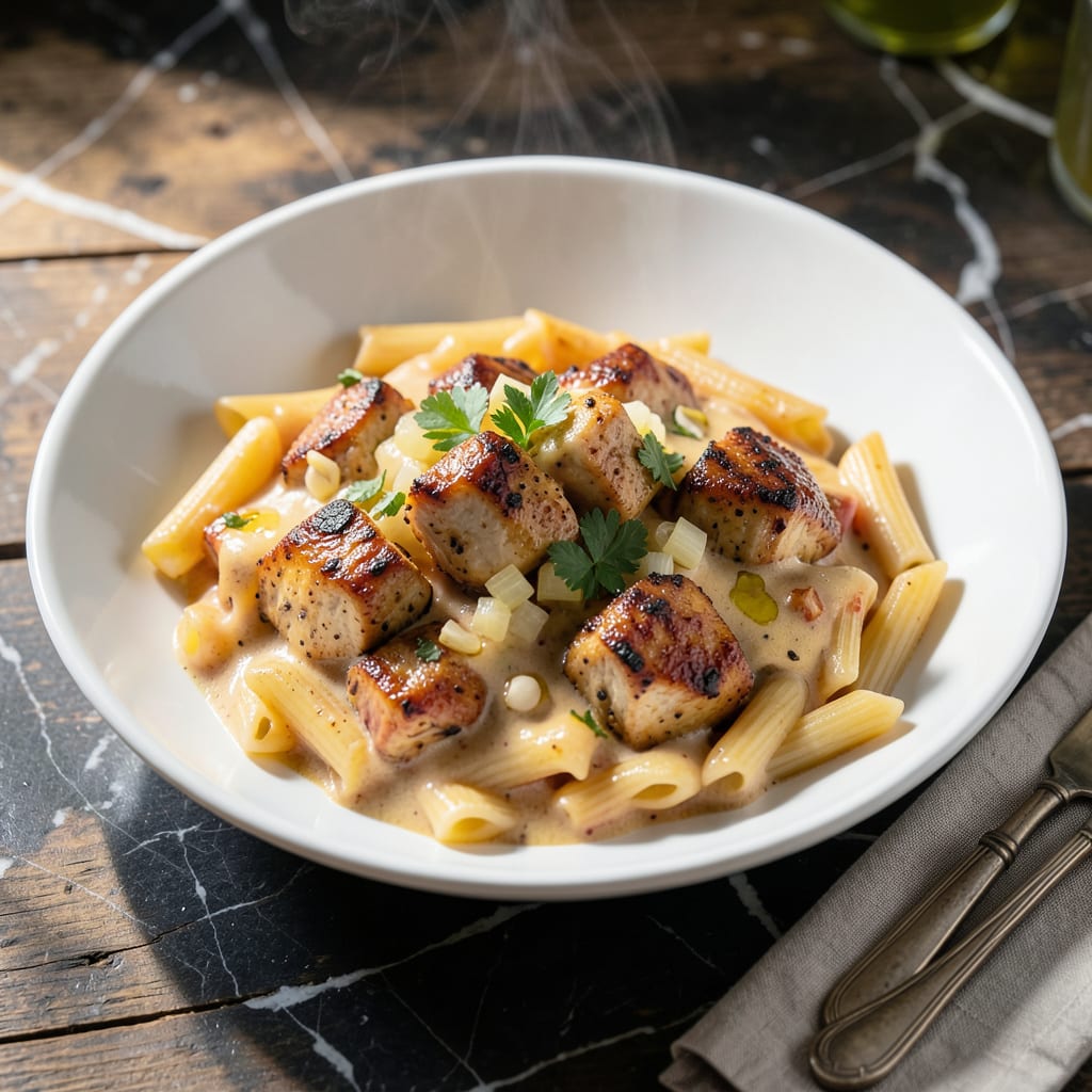 Cajun Chicken Pasta Sauce Recipe: Spicy Creamy Rouge Base example with annotations