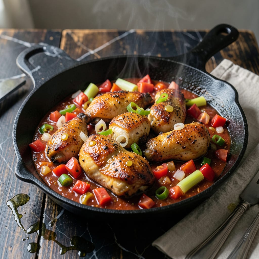 Complete Cajun Ninja Chicken Sauce Piquante Recipe: Spicy Tomato Braise with Tender Bites overview image