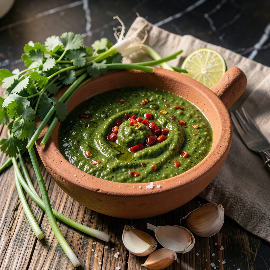Comprehensive caribbean green sauce recipe visual reference