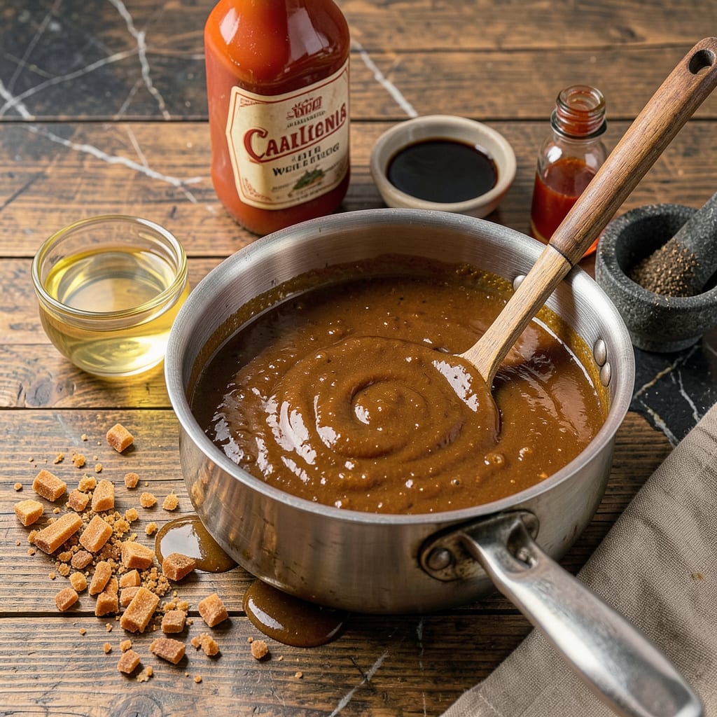 Carolina BBQ Sauce Recipe: Tangy Vinegar Kick for Pulled Pork example with annotations