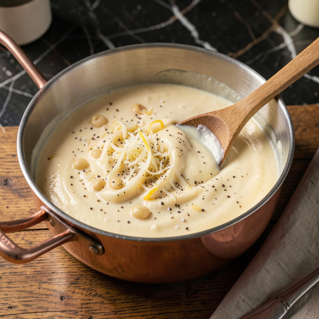 carrabbas alfredo sauce recipe illustration with key details