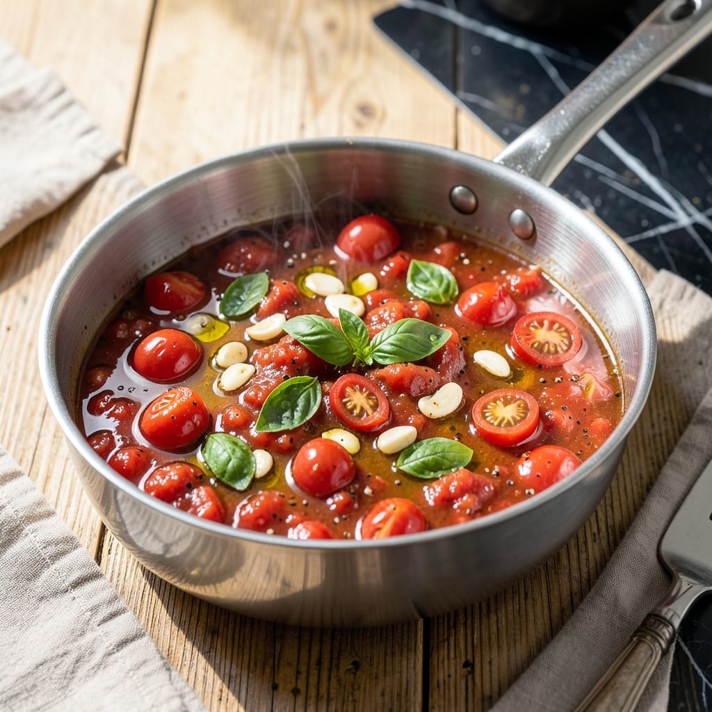 Tomato Sauce Recipe Cherry Tomatoes: Rustic Chunky Texture With Fresh Basil