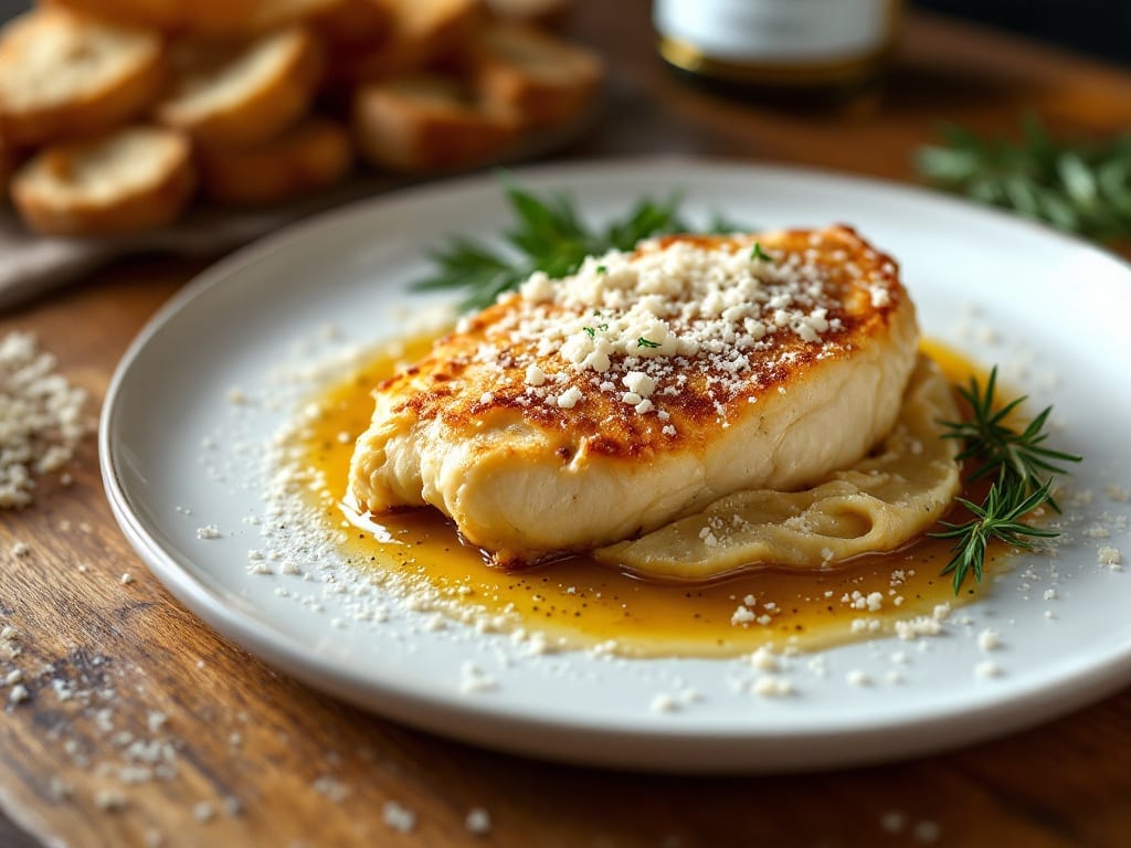 Chicken Angelo Recipe: Buttery Wine Sauce With Crispy Parmesan Crunch Chicken Angelo Recipe: Buttery Wine Sauce With Crispy Parmesan Crunch