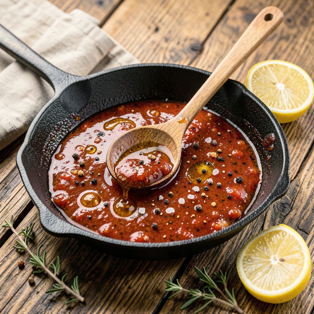 Central Texas BBQ Sauce Recipe: Tangy Sweet Glaze for Smoky Perfection example with annotations