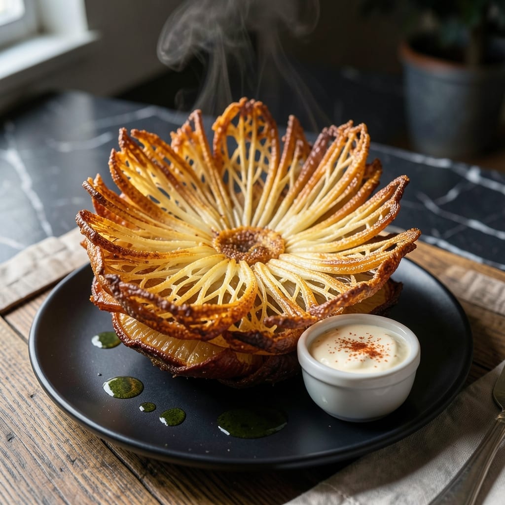 Blooming Onion And Dipping Sauce Recipe: Crispy Petals With Zesty Creamy Dip