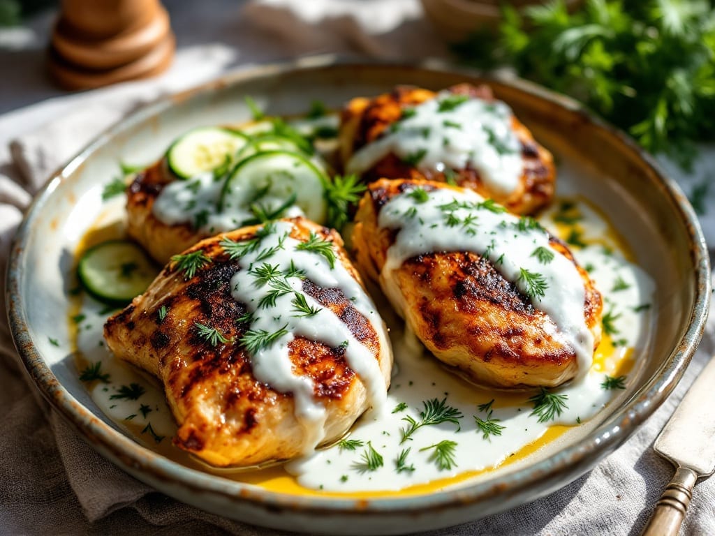 Taziki's Chicken Recipe: Garlic-Yogurt Marinated Crispy Skin