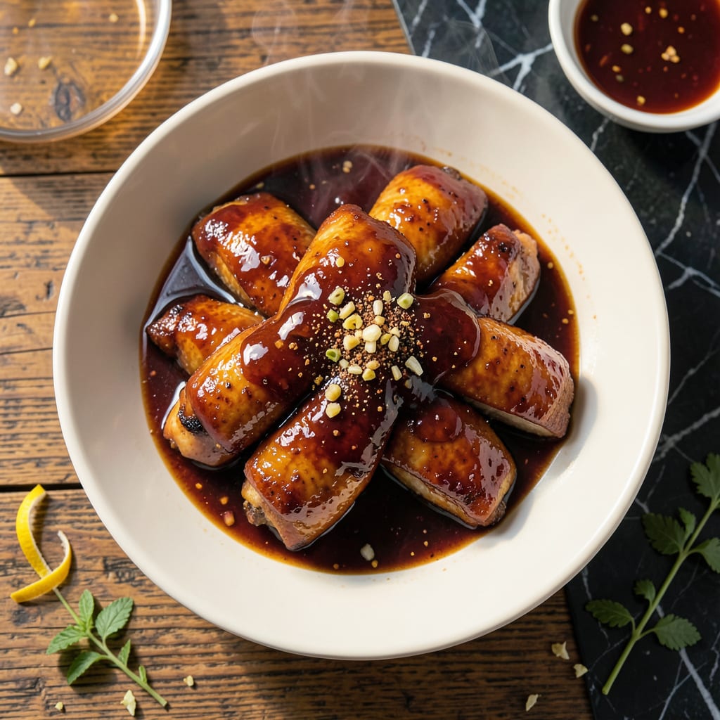 Char Siu Sauce Recipe Chicken: Sweet and Sticky Glazed Thighs example with annotations