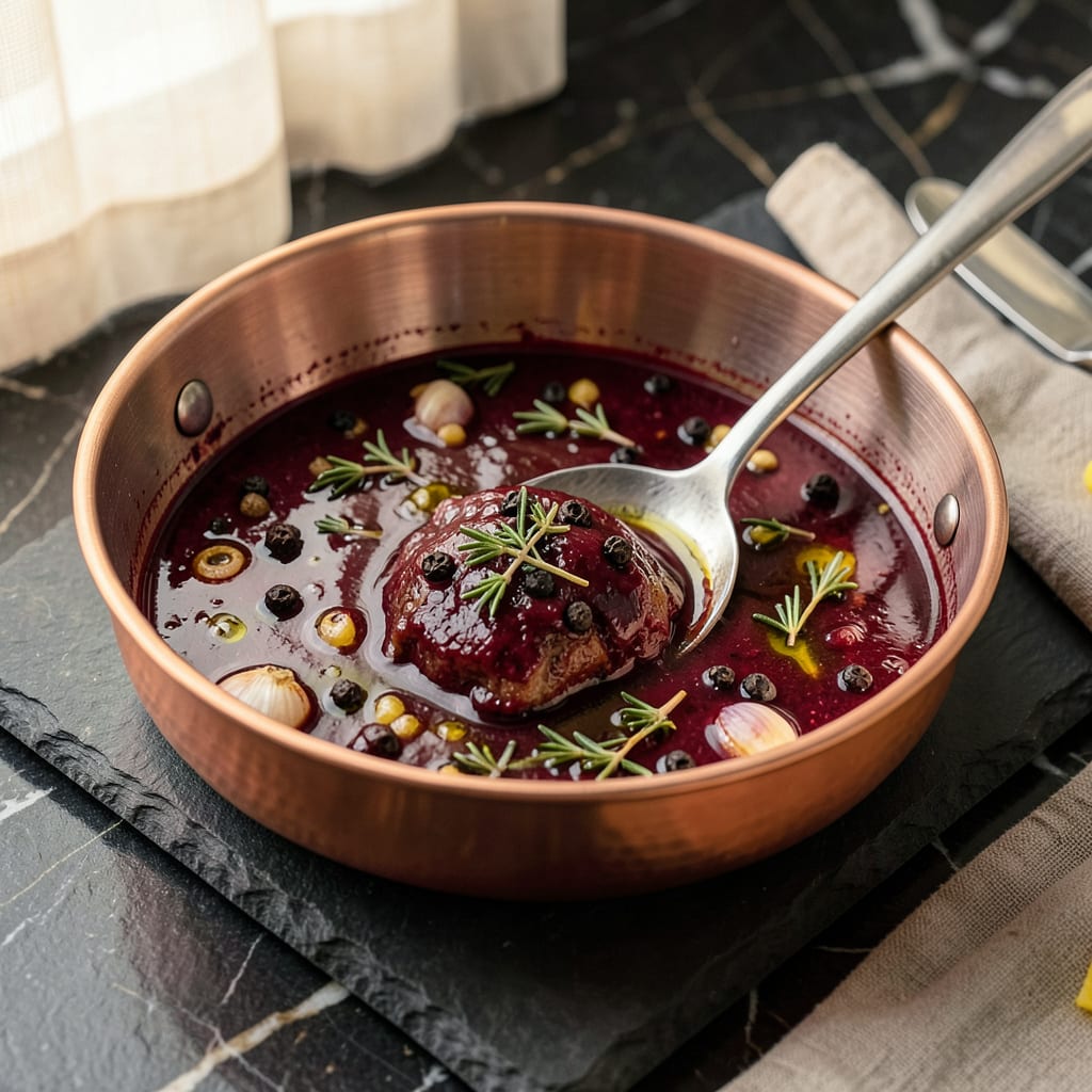 Chateaubriand Sauce Recipe: Rich Red Wine Reduction for Steakhouse Elegance example with annotations