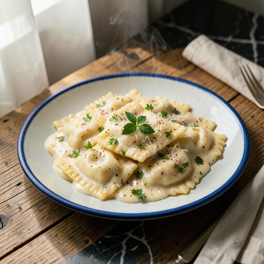 Cheese Ravioli Sauce Recipe: Creamy Garlic Herb Pairing for Perfect Pasta illustration with key details