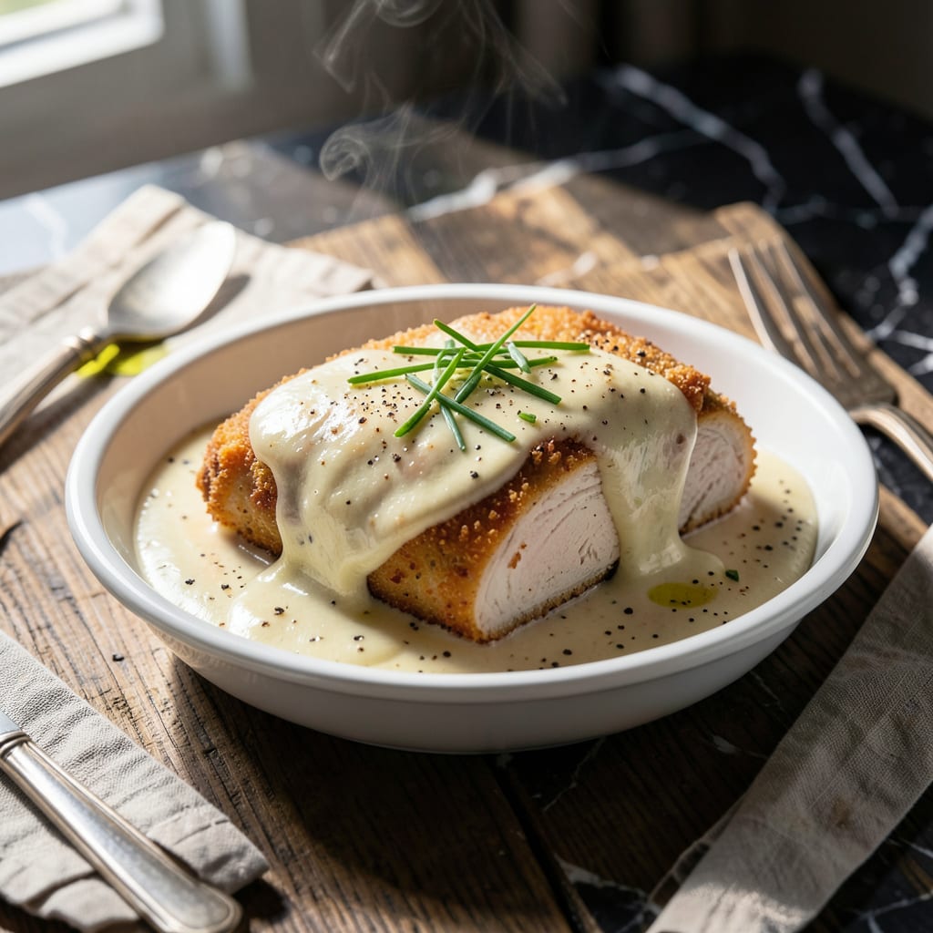 Complete Cheese Sauce Recipe for Chicken Cordon Bleu: Velvety Swiss and Gruyère Blend overview image