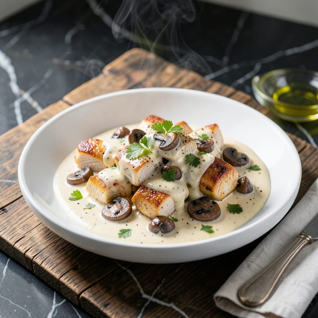 Visual representation of Chicken Ala King White Sauce Recipe: Rich and Creamy Classic Comfort